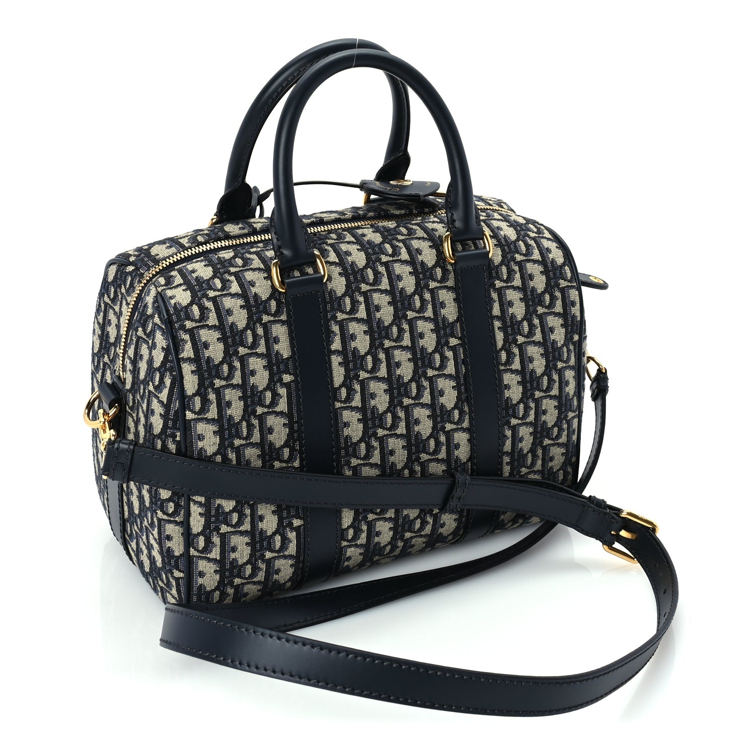 Christian Dior Oblique Calfskin Groove 25 Bag Blue