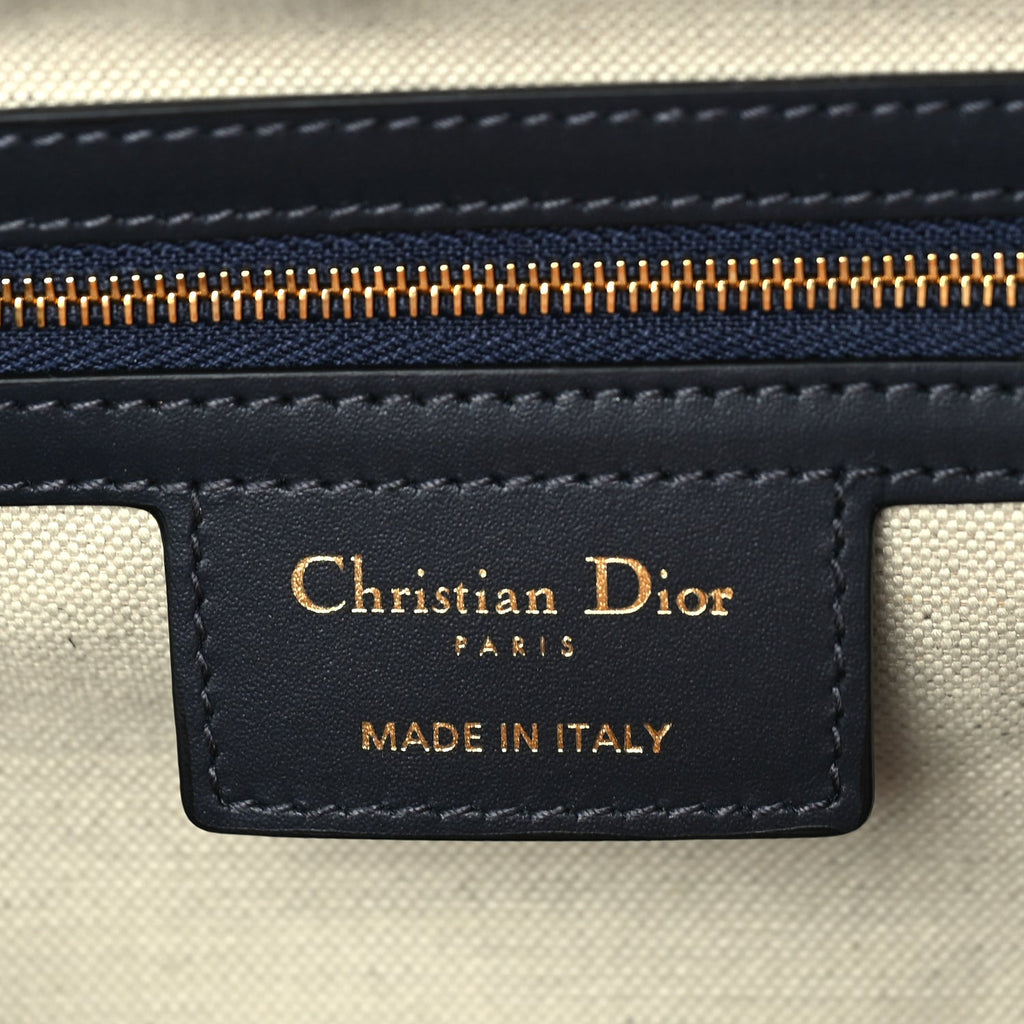 Christian Dior Oblique Calfskin Groove 25 Bag Blue