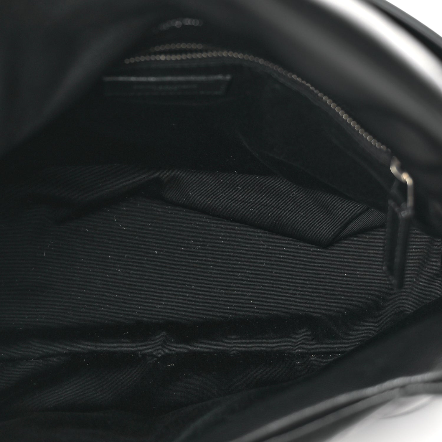 Saint Laurent Lambskin Quilted Medium Loulou Puffer Monogram Chain Satchel Black
