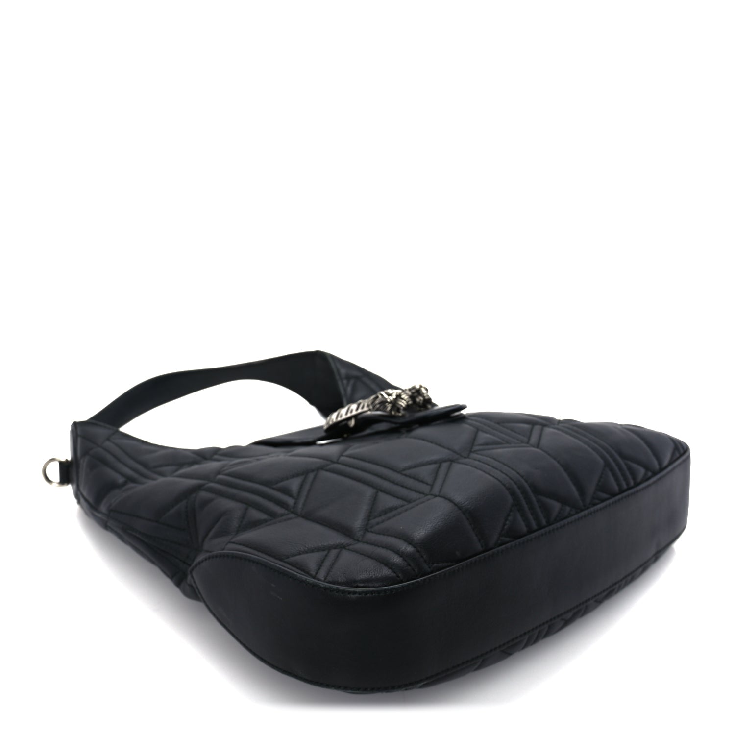 Gucci Calfskin Web Quilted Medium Dionysus Hobo Black