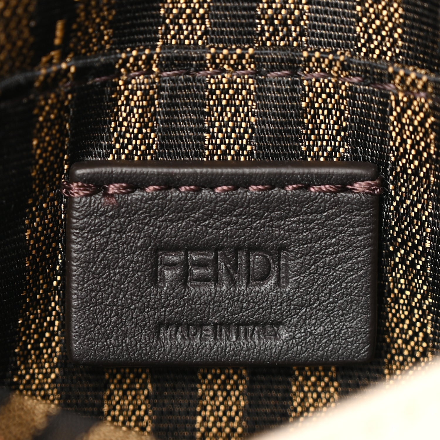 Fendi Canvas Nappa FF Multicolor Embroidered Nano Maxi Buckle Baguette Charm Grezzo Multicolor Latte