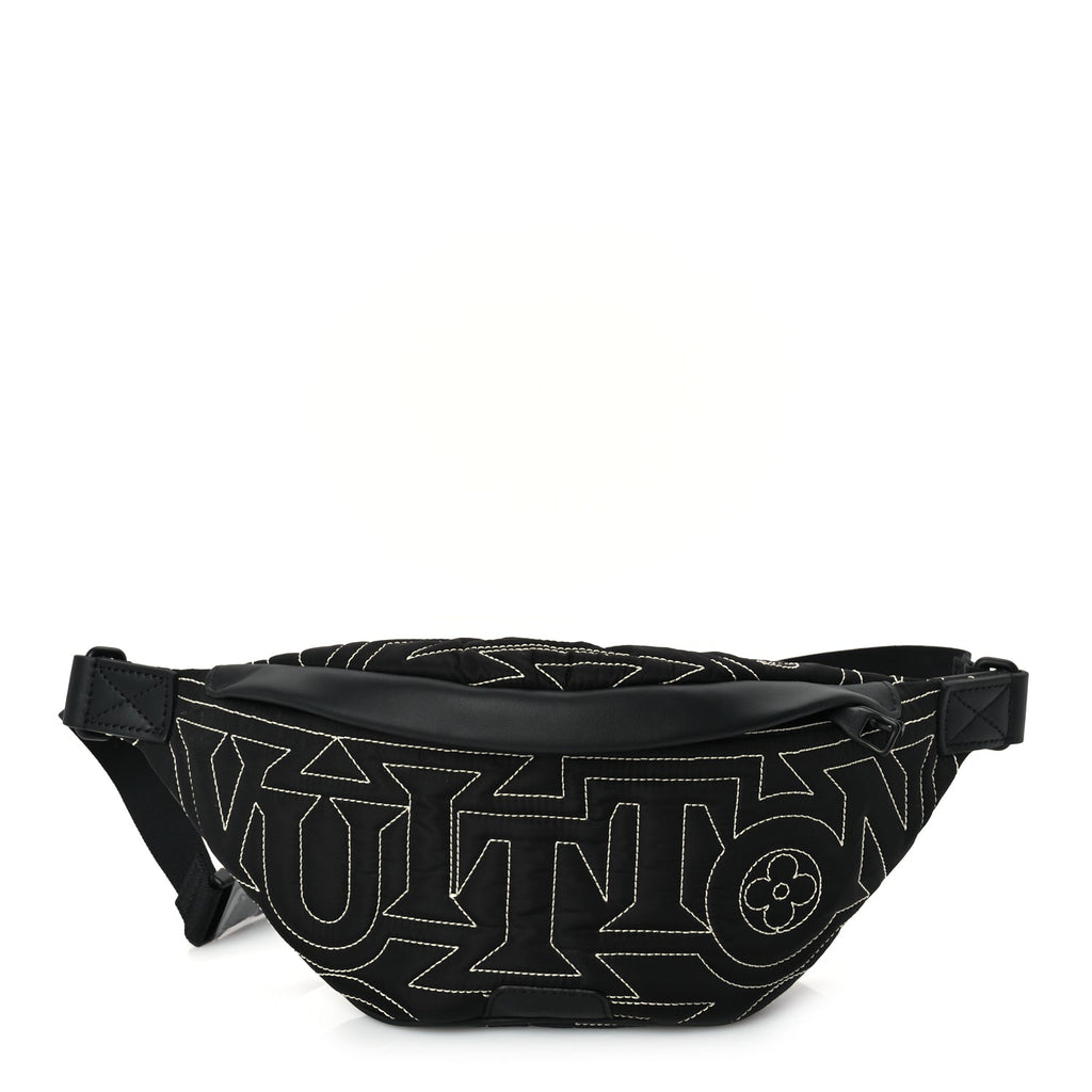 Louis Vuitton Nylon Snow Capsule Embroidered Monogram Bumbag  Black