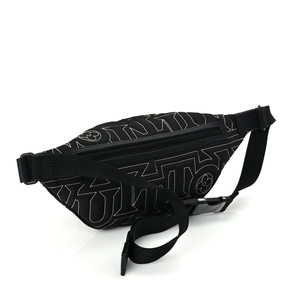 Louis Vuitton Nylon Snow Capsule Embroidered Monogram Bumbag  Black