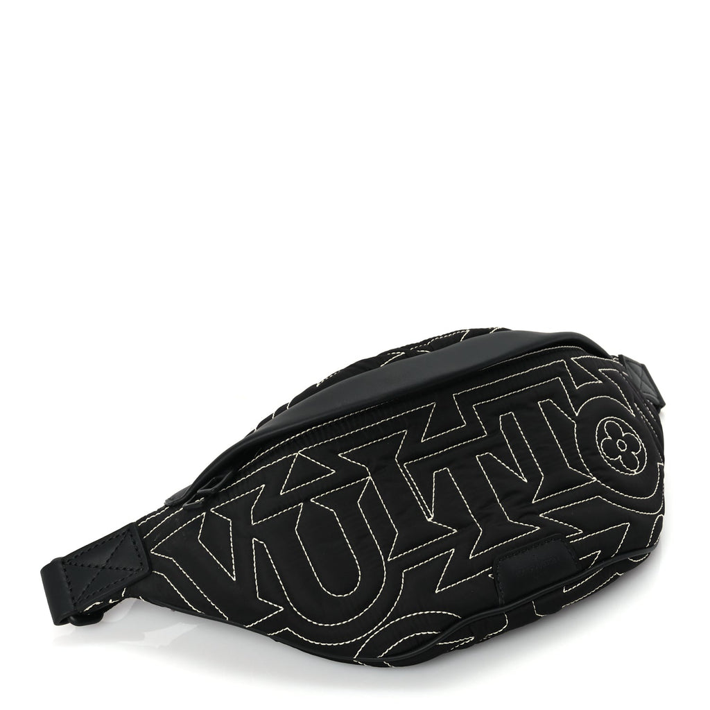 Louis Vuitton Nylon Snow Capsule Embroidered Monogram Bumbag  Black