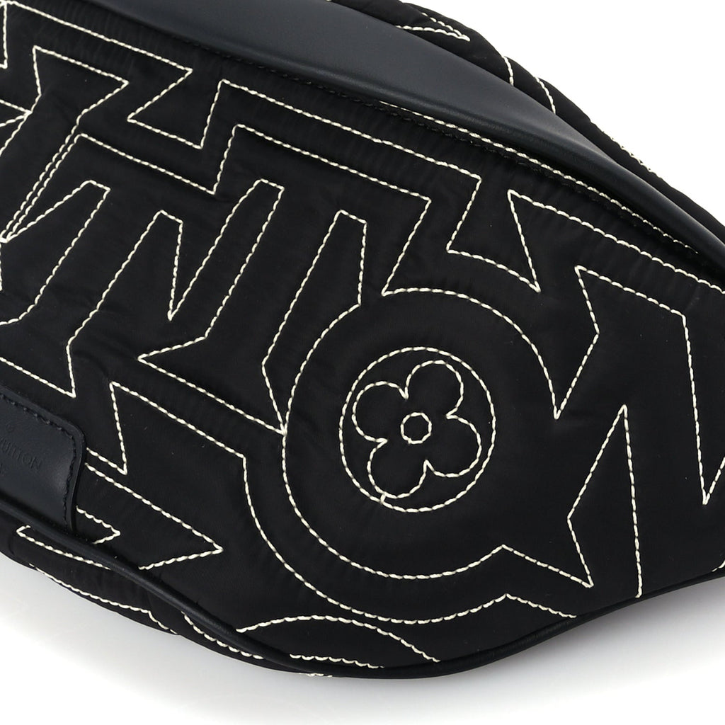 Louis Vuitton Nylon Snow Capsule Embroidered Monogram Bumbag  Black