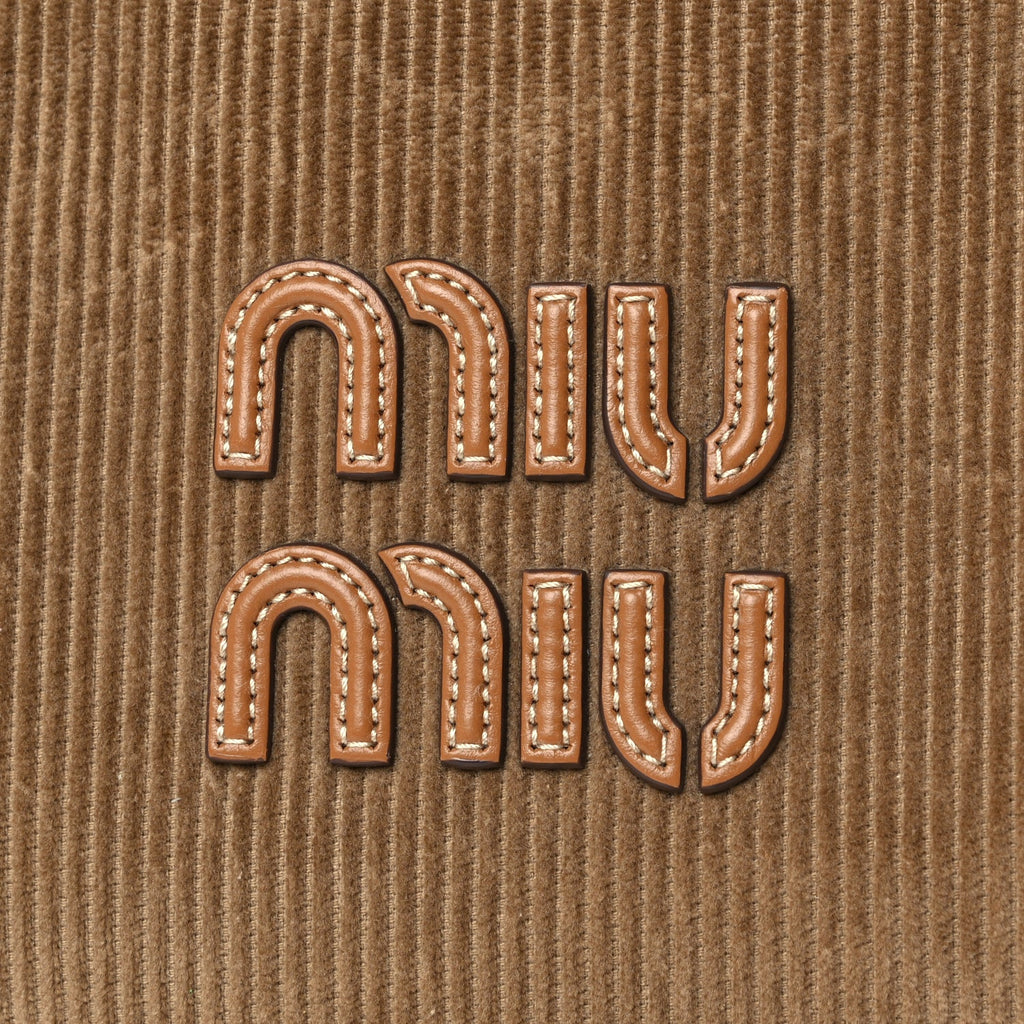Miu Miu Corduroy Large Beau Top Handle Bag Cinnamon