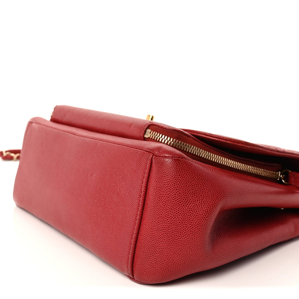 Chanel Caviar Quilted Large Business Affinity Flap  Red