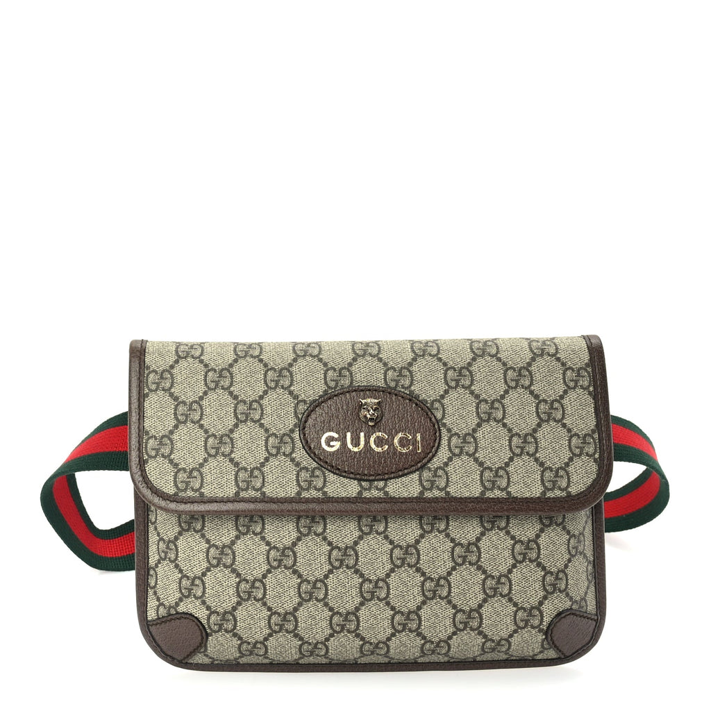 Gucci GG Supreme Monogram Neo Vintage Web Belt Bag Brown