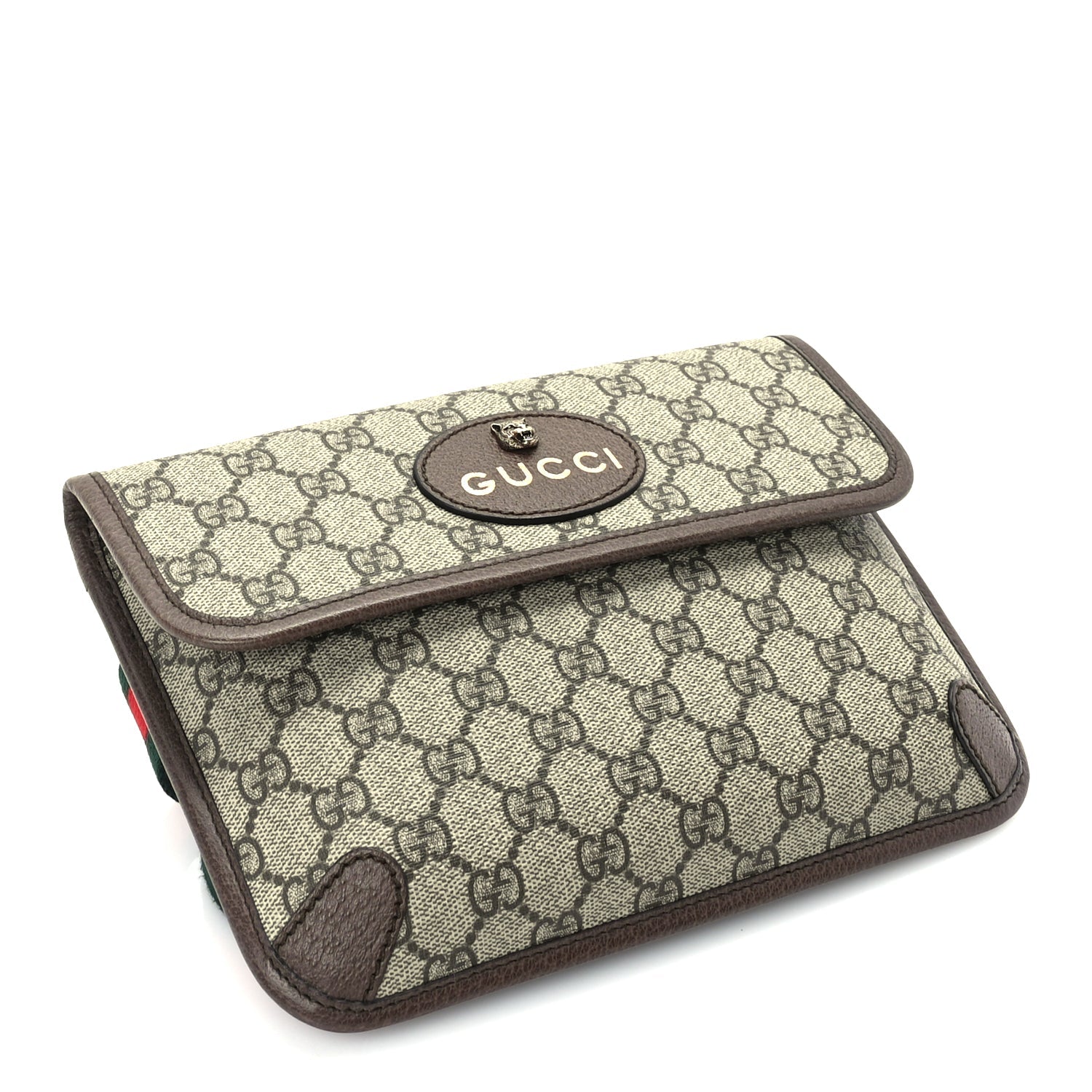 Gucci GG Supreme Monogram Neo Vintage Web Belt Bag Brown