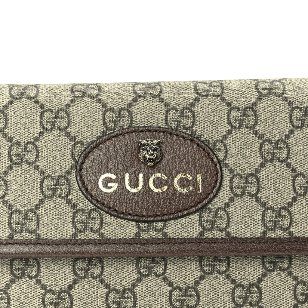 Gucci GG Supreme Monogram Neo Vintage Web Belt Bag Brown