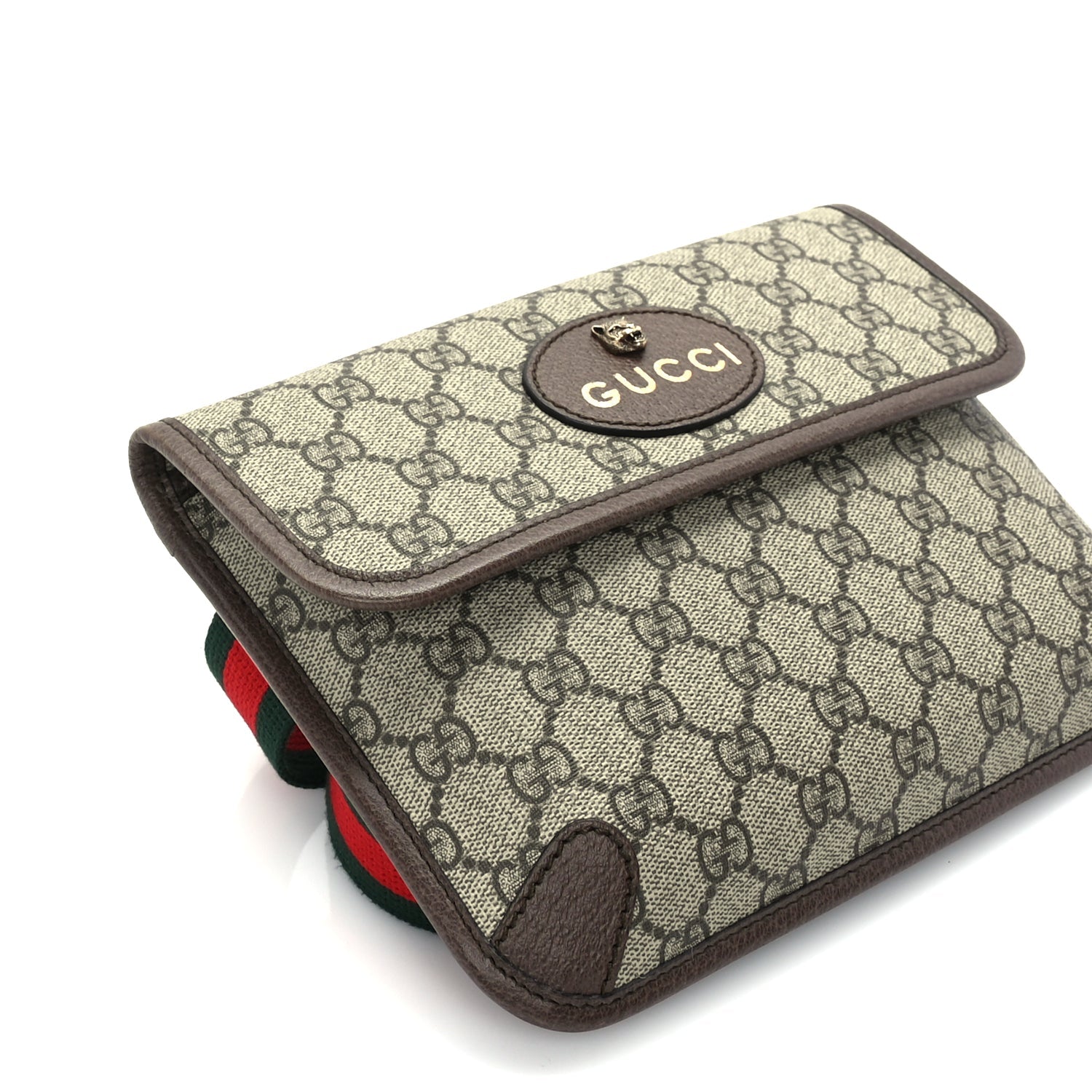 Gucci GG Supreme Monogram Neo Vintage Web Belt Bag Brown
