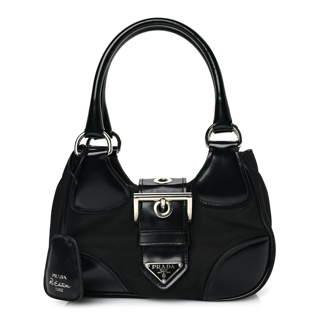 Prada Nappa Soft Padded Re-Edition 2002 Moon Bag Black