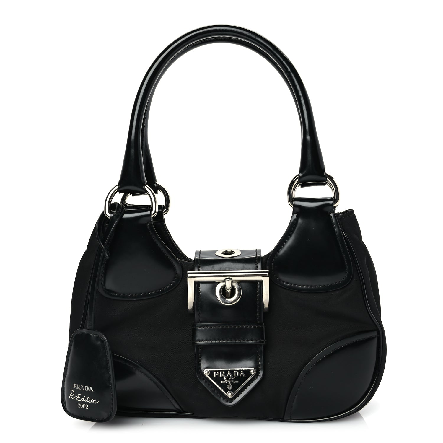Prada Nappa Soft Padded Re-Edition 2002 Moon Bag Black