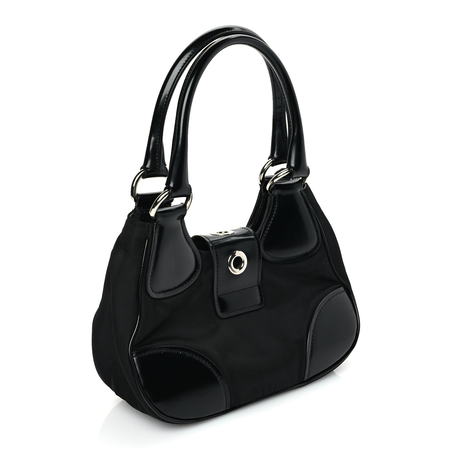Prada Nappa Soft Padded Re-Edition 2002 Moon Bag Black