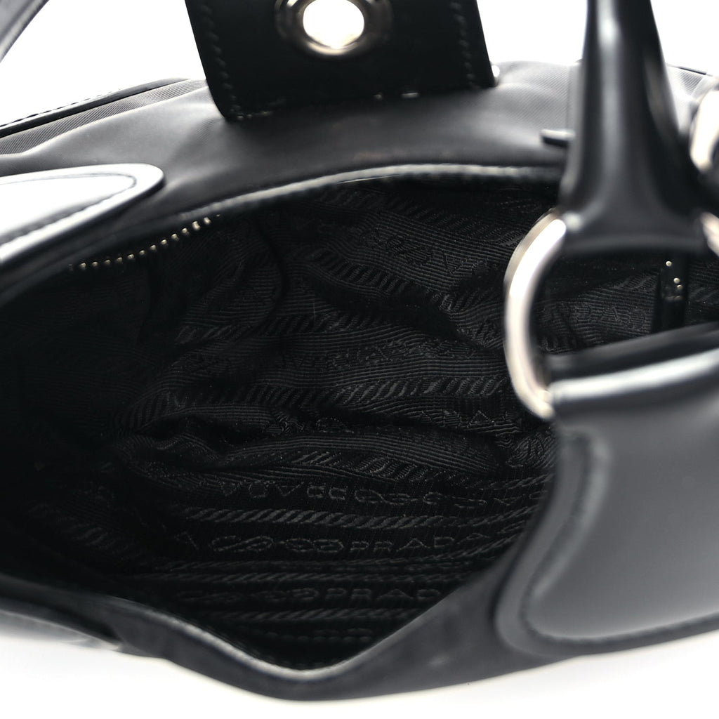 Prada Nappa Soft Padded Re-Edition 2002 Moon Bag Black