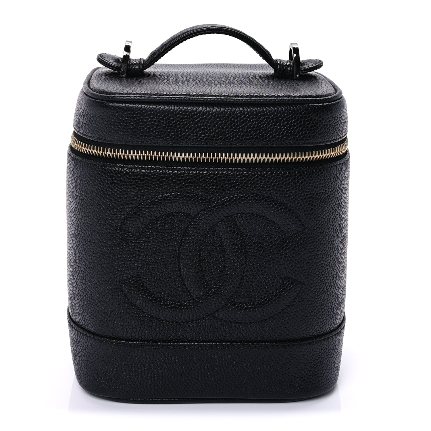Chanel Caviar Vanity Cosmetic Case Black