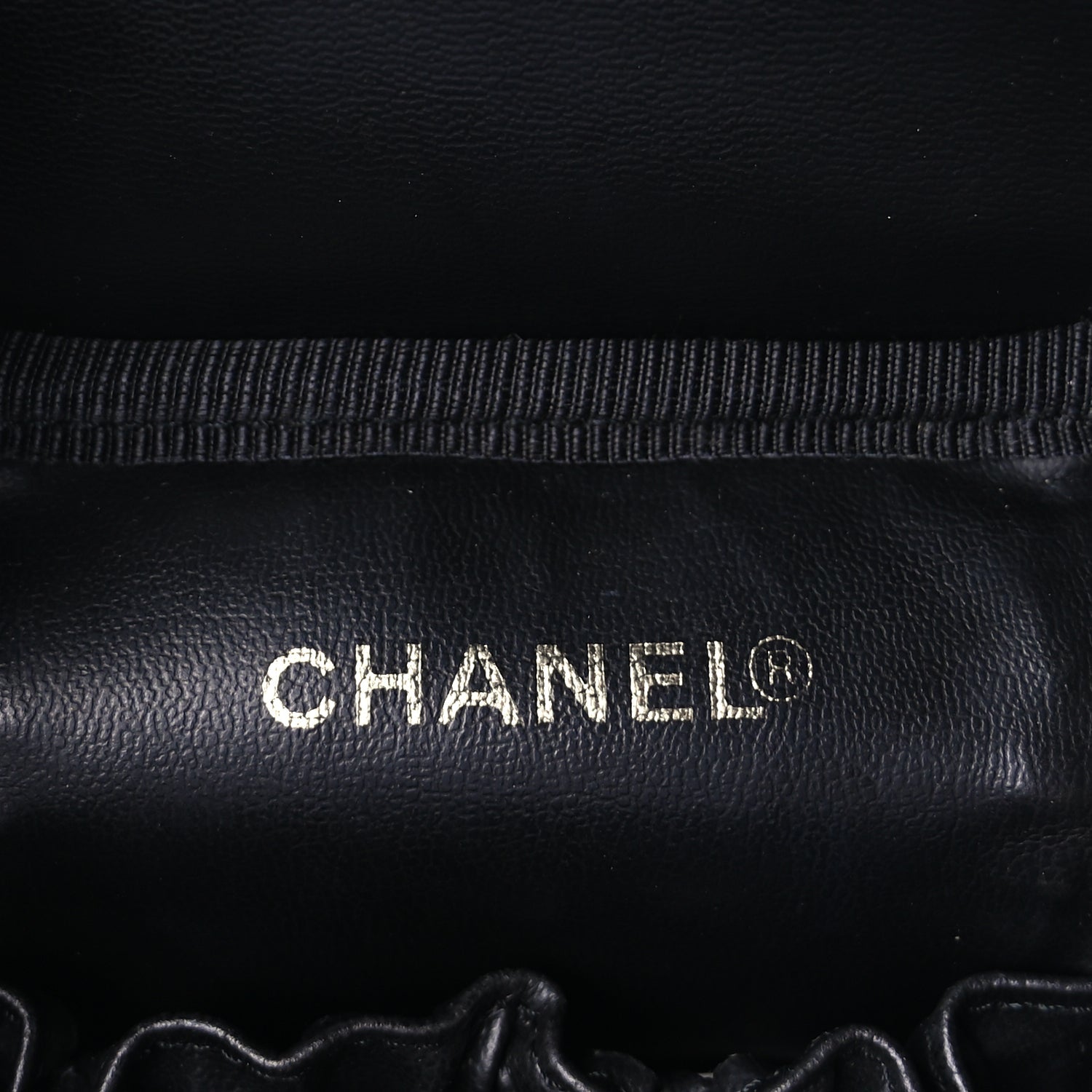 Chanel Caviar Vanity Cosmetic Case Black