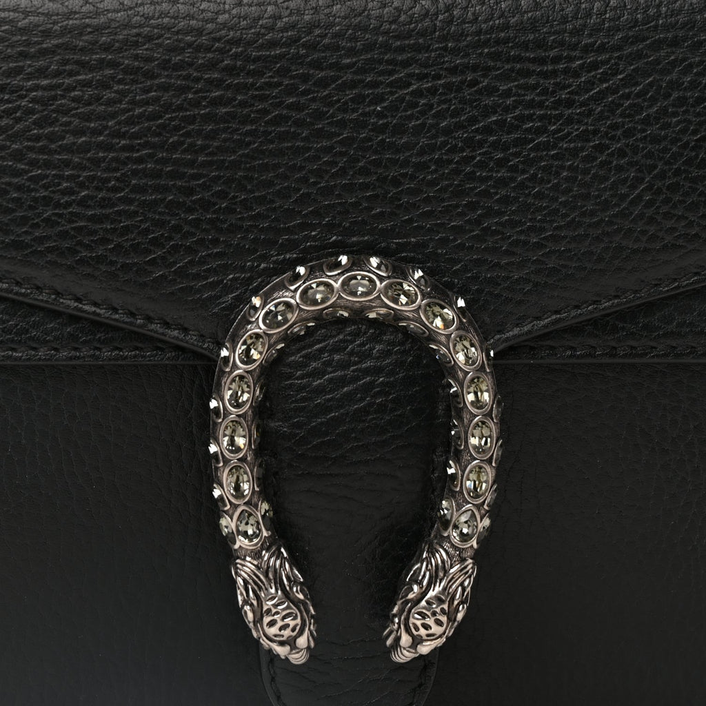 Gucci Calfskin Mini Dionysus Shoulder Bag  Black