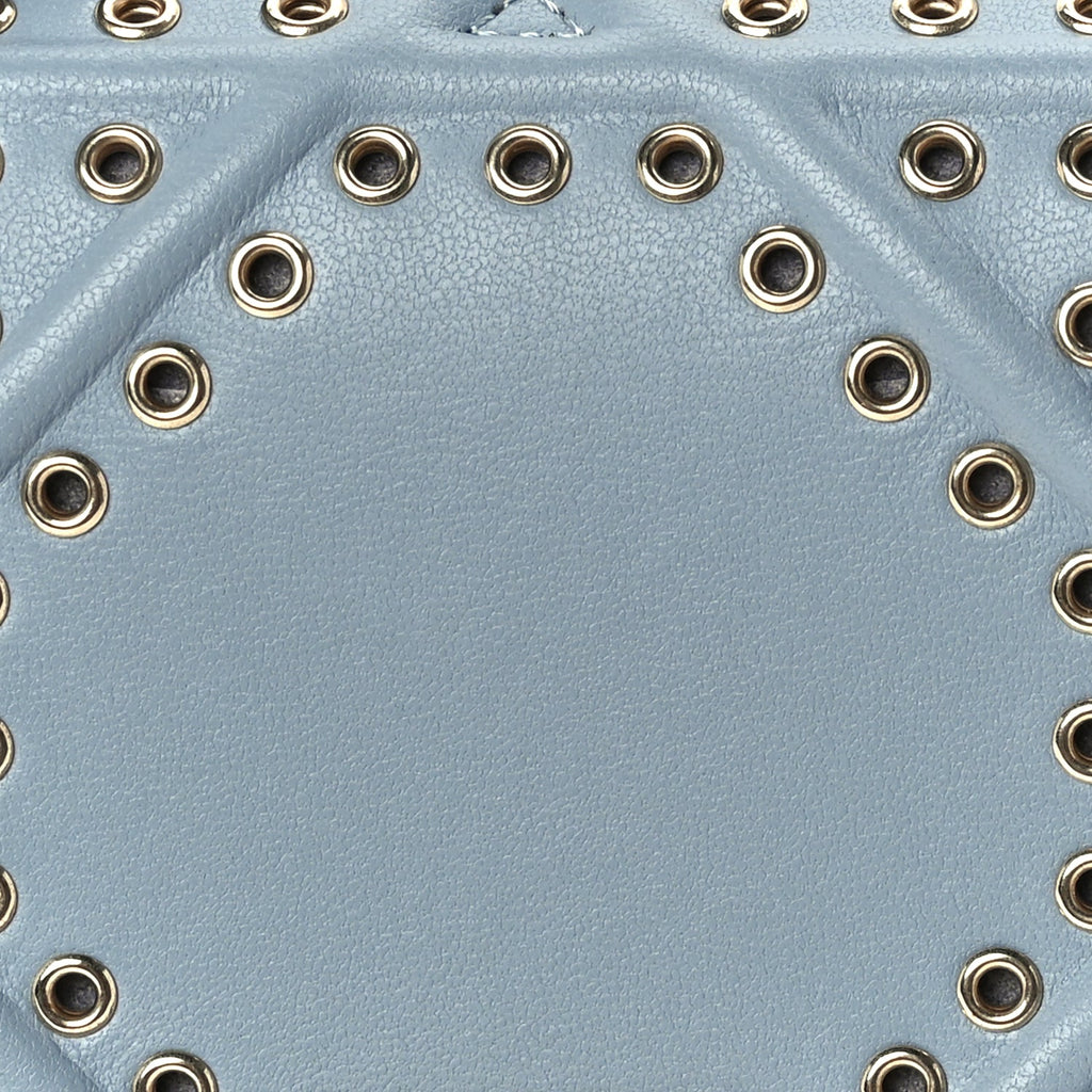 Christian Dior Lambskin Grommet Vertical Diorama Sky Blue