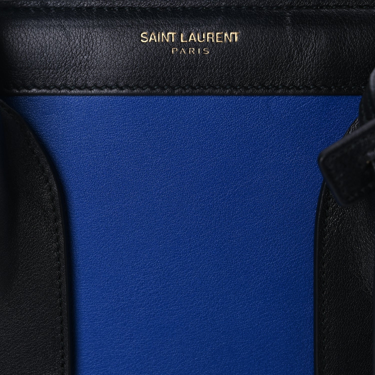 Saint Laurent Calfskin Bi-Color Small Sac De Jour  Royal Blue Black