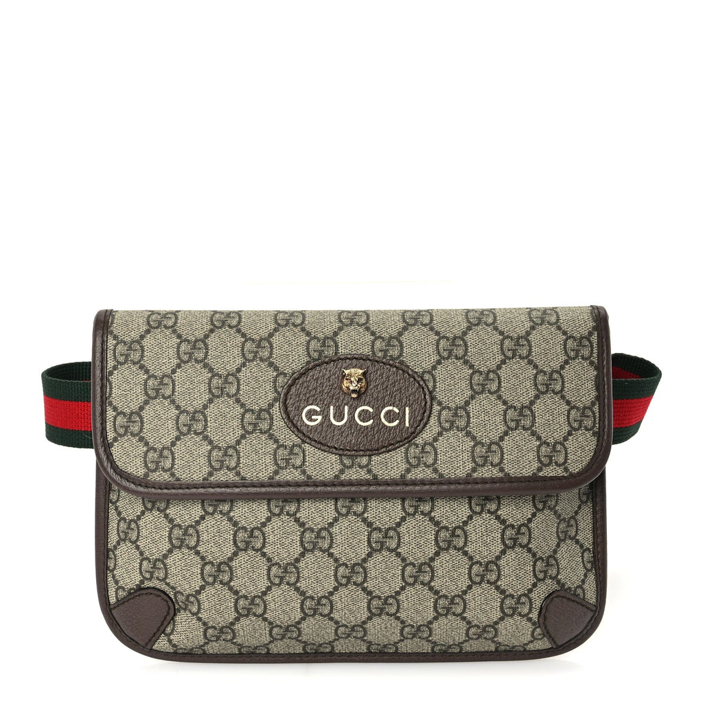 Gucci GG Supreme Monogram Neo Vintage Web Belt Bag  Brown