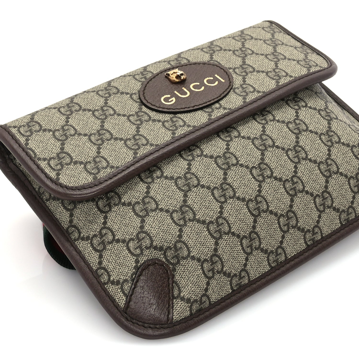 Gucci GG Supreme Monogram Neo Vintage Web Belt Bag  Brown