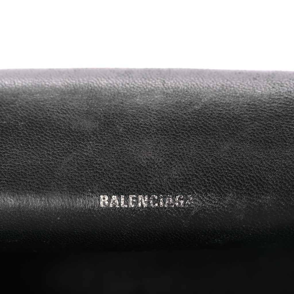 Balenciaga Grained Calfskin Hourglass Top Handle Bag XS Black