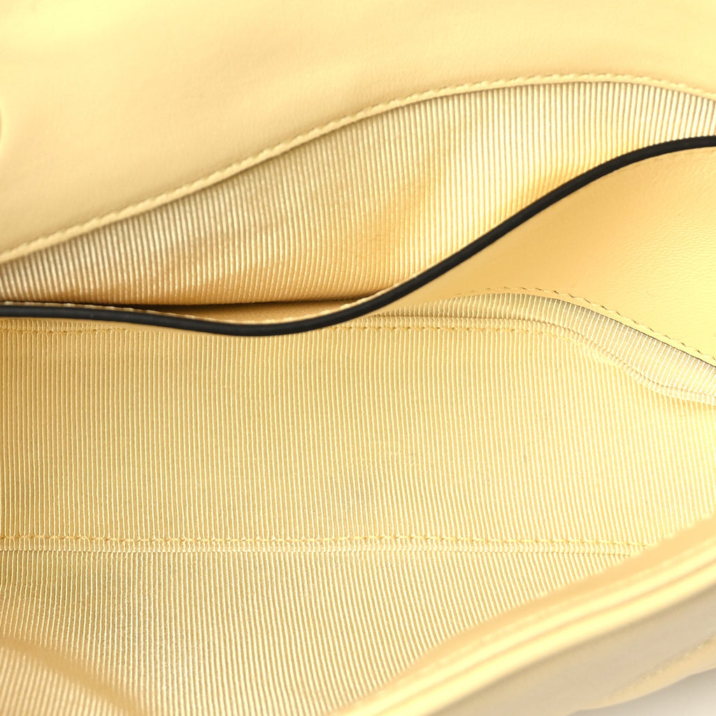 Gucci Lambskin Matelasse Small GG Marmont Shoulder Bag  Yellow