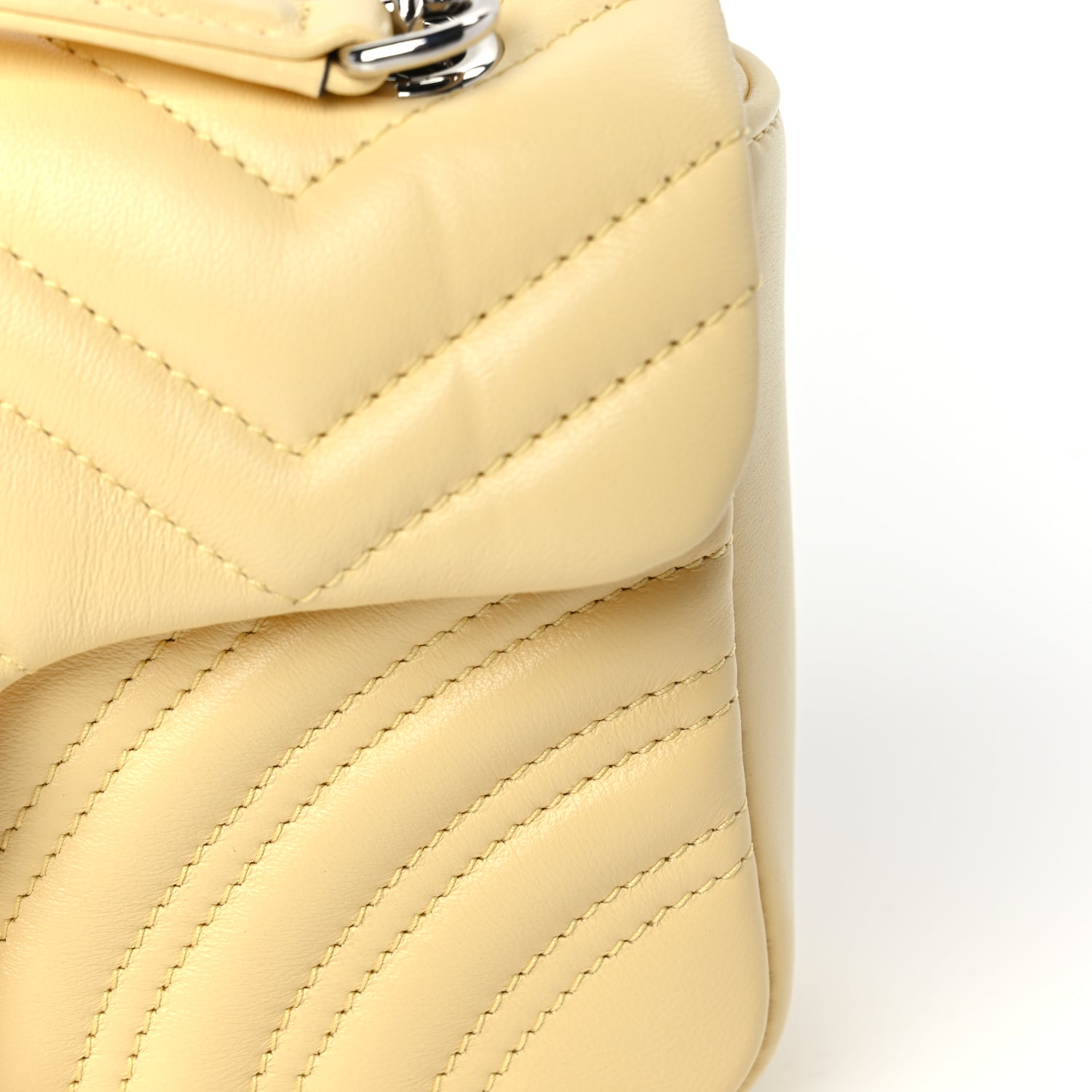 Gucci Lambskin Matelasse Small GG Marmont Shoulder Bag  Yellow