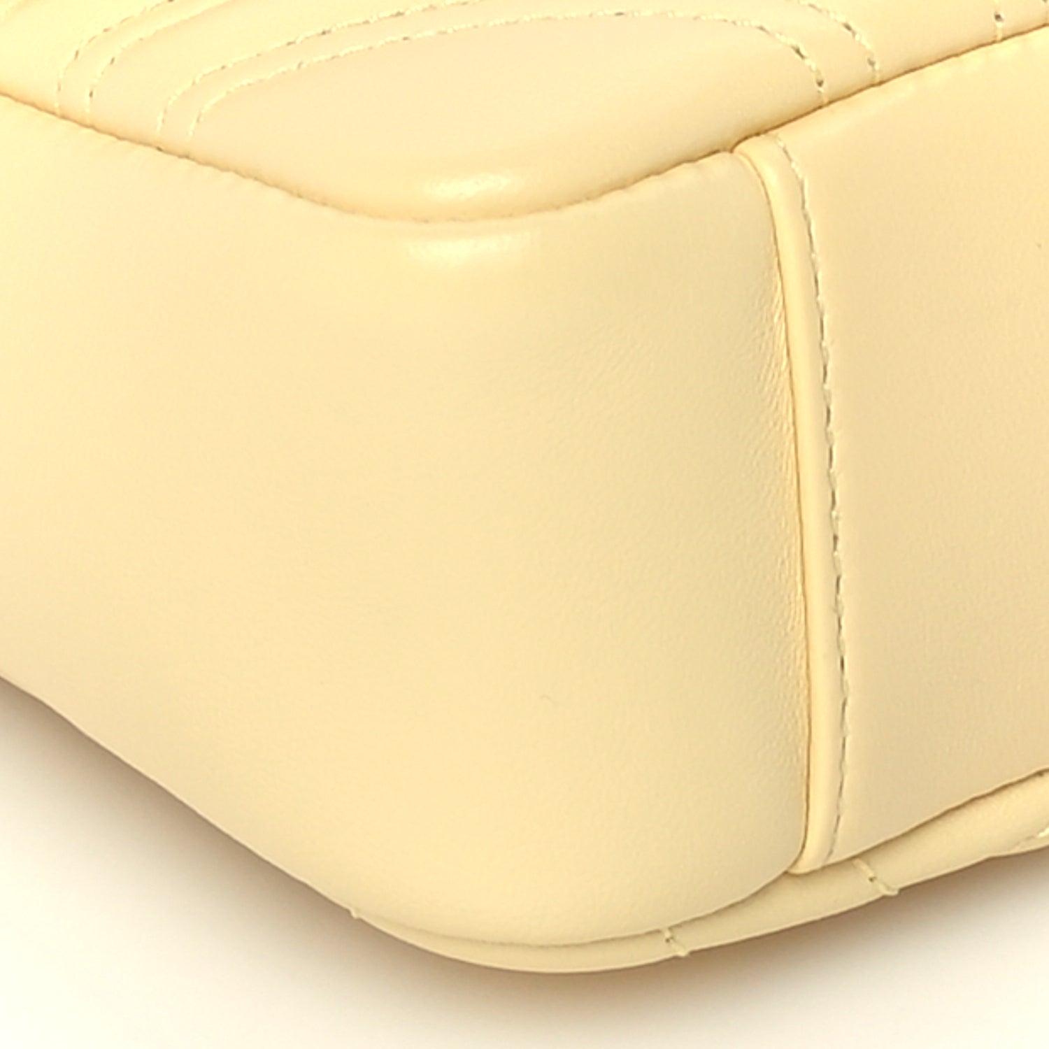 Gucci Lambskin Matelasse Small GG Marmont Shoulder Bag  Yellow