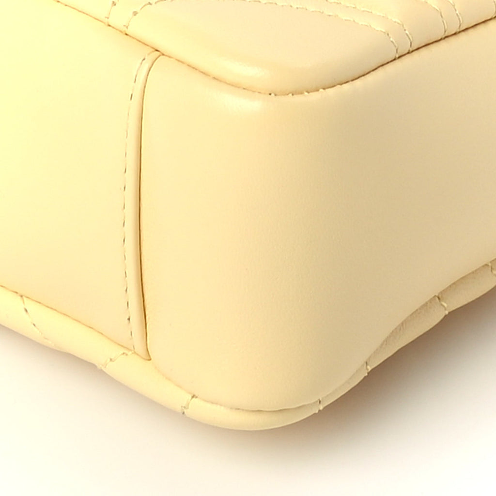 Gucci Lambskin Matelasse Small GG Marmont Shoulder Bag  Yellow