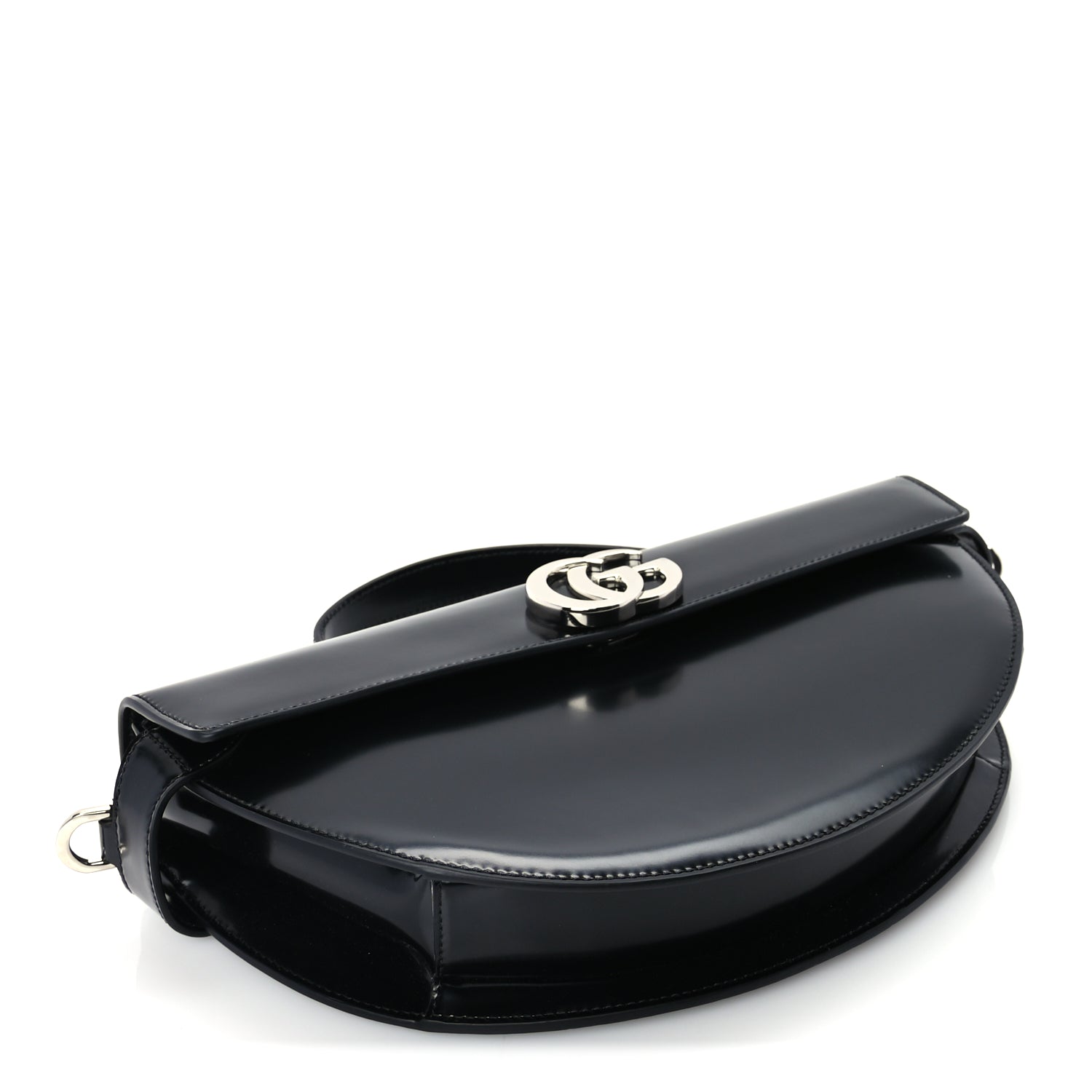Gucci Matelasse GG Marmont Half Moon Top Handle Bag Black