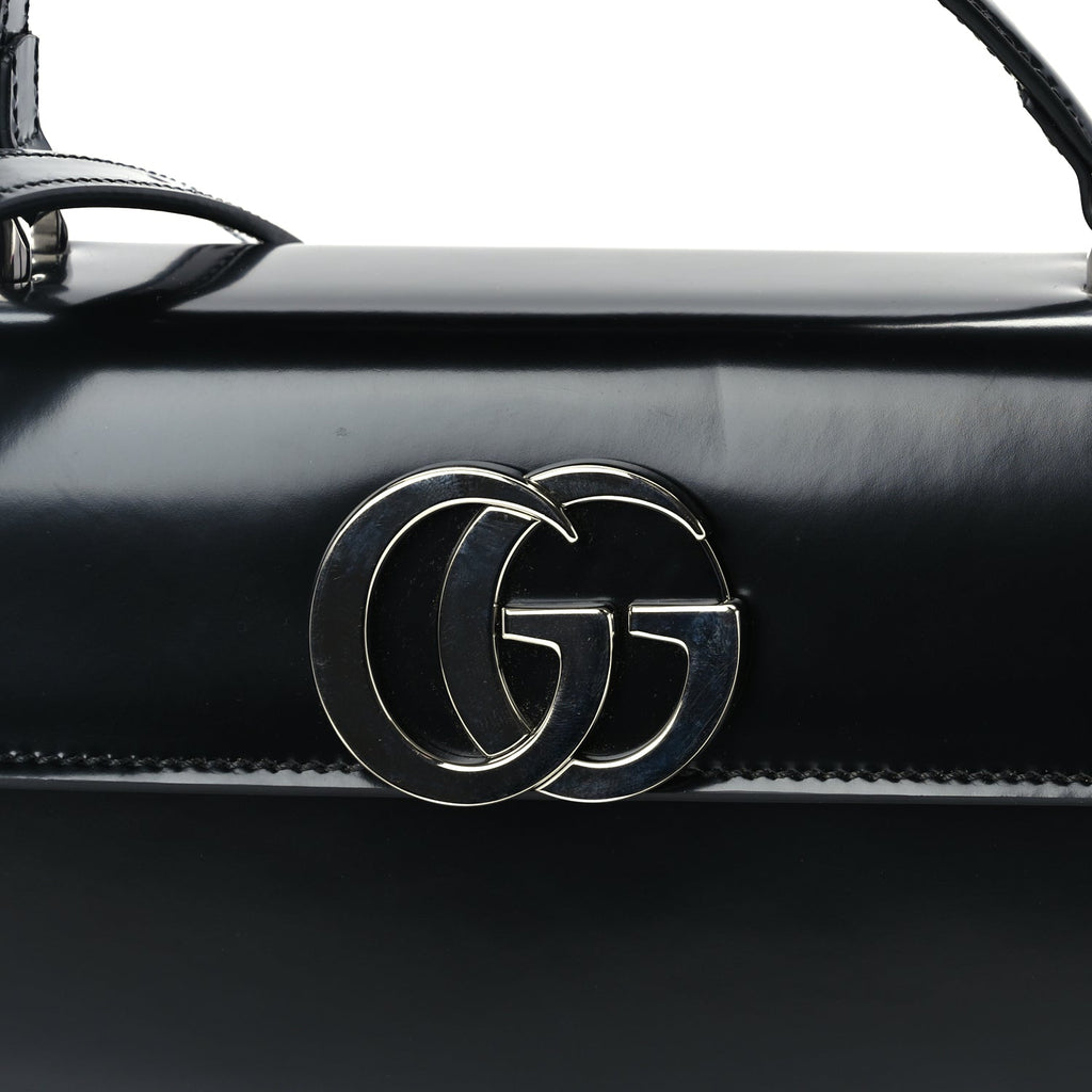 Gucci Matelasse GG Marmont Half Moon Top Handle Bag Black