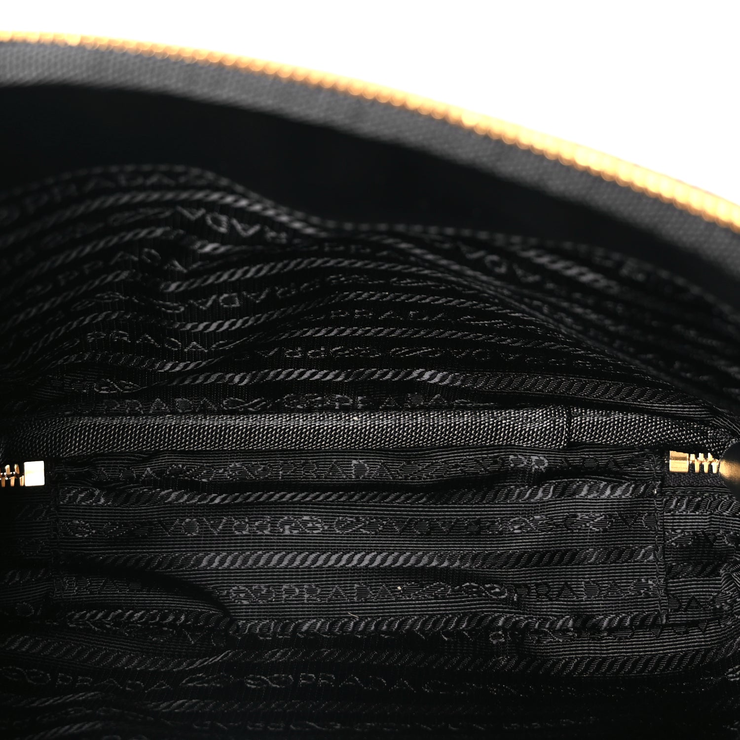 Prada Jacquard Saffiano Triangolo Symbole Embroidered Medium Shoulder Bag Black Corda