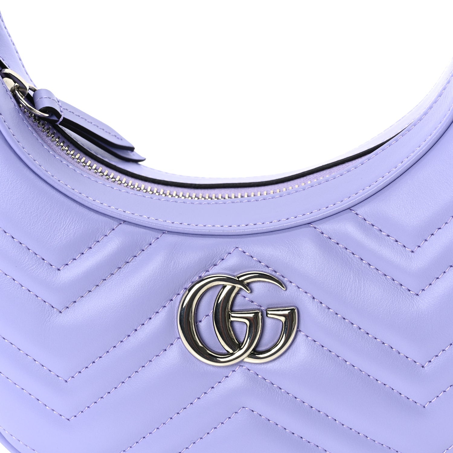 Gucci Calfskin Matelasse Mini GG Marmont Half Moon Hobo  Lapis