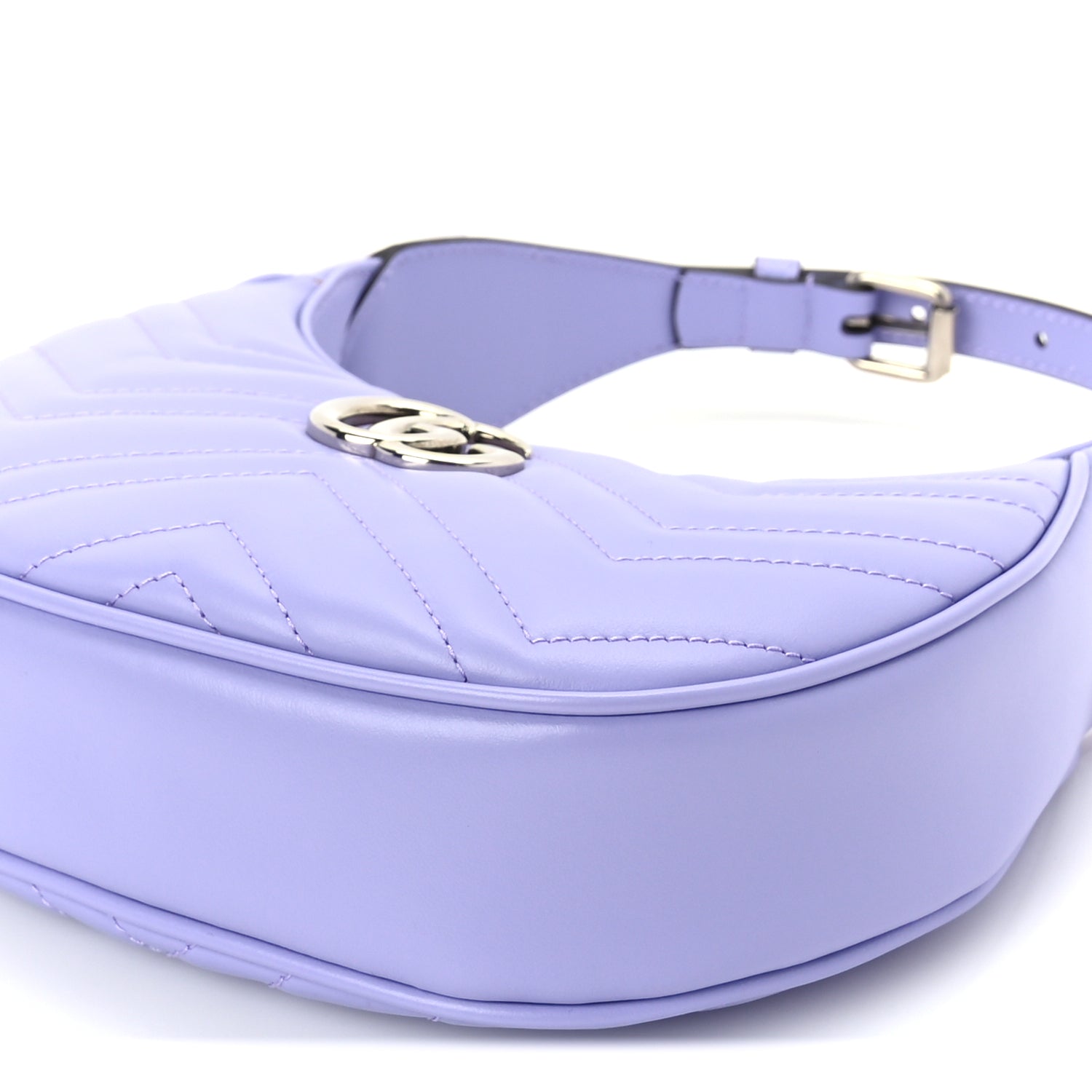 Gucci Calfskin Matelasse Mini GG Marmont Half Moon Hobo  Lapis