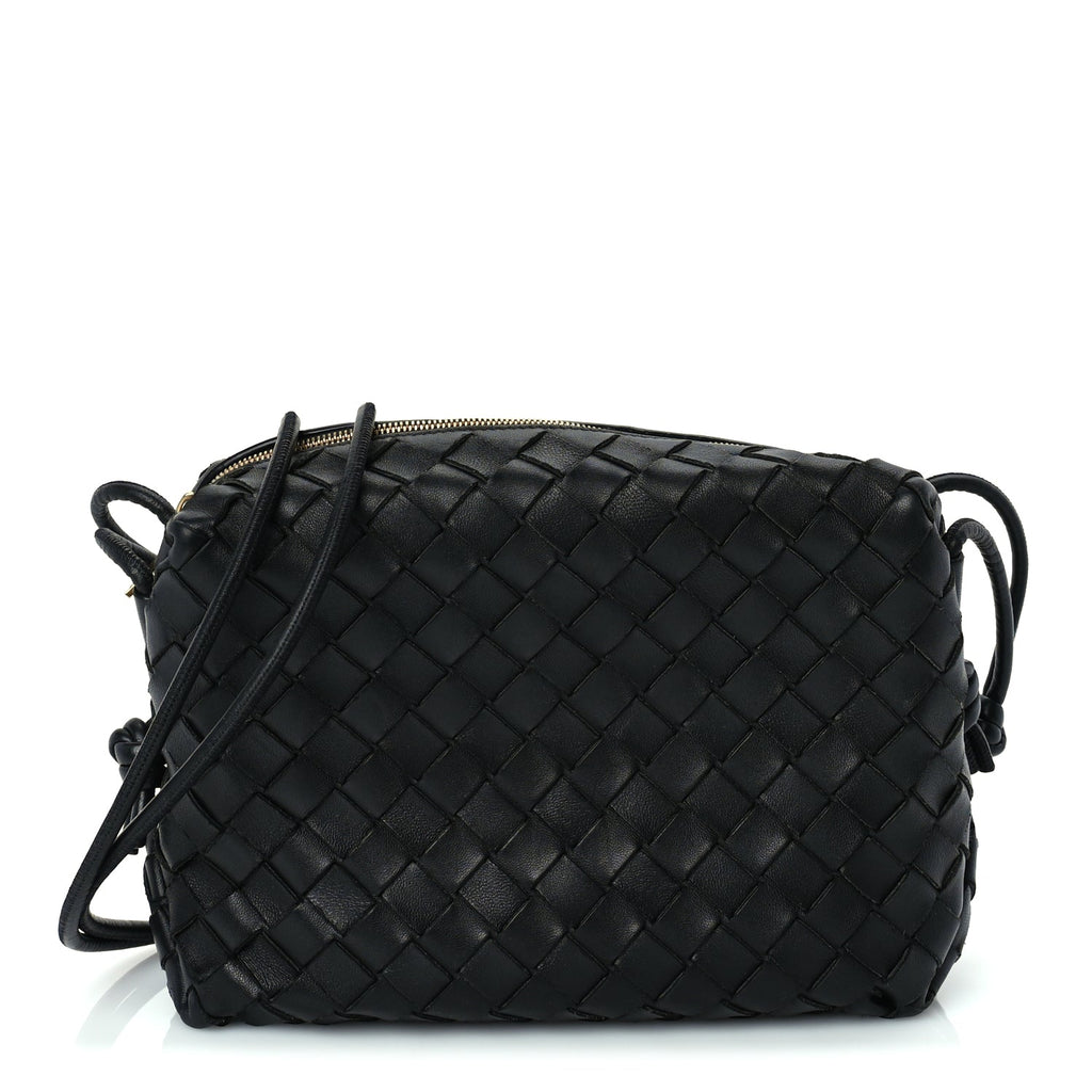 Bottega Veneta Nappa Intrecciato Medium Loop Camera Bag Black
