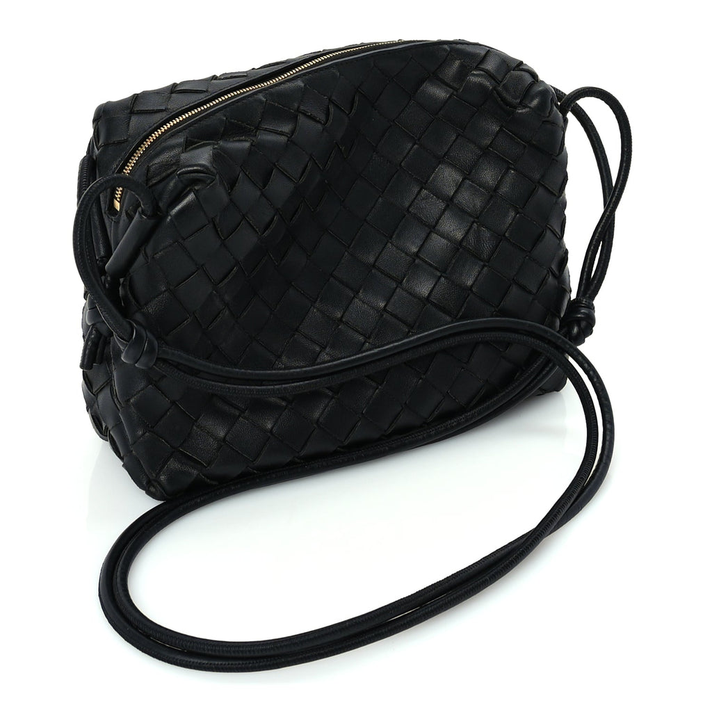 Bottega Veneta Nappa Intrecciato Medium Loop Camera Bag Black