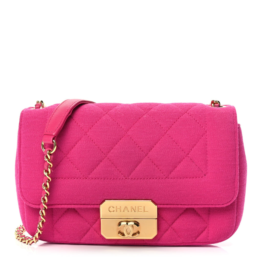 Chanel Jersey Quilted Mini Chic With Me Flap Pink