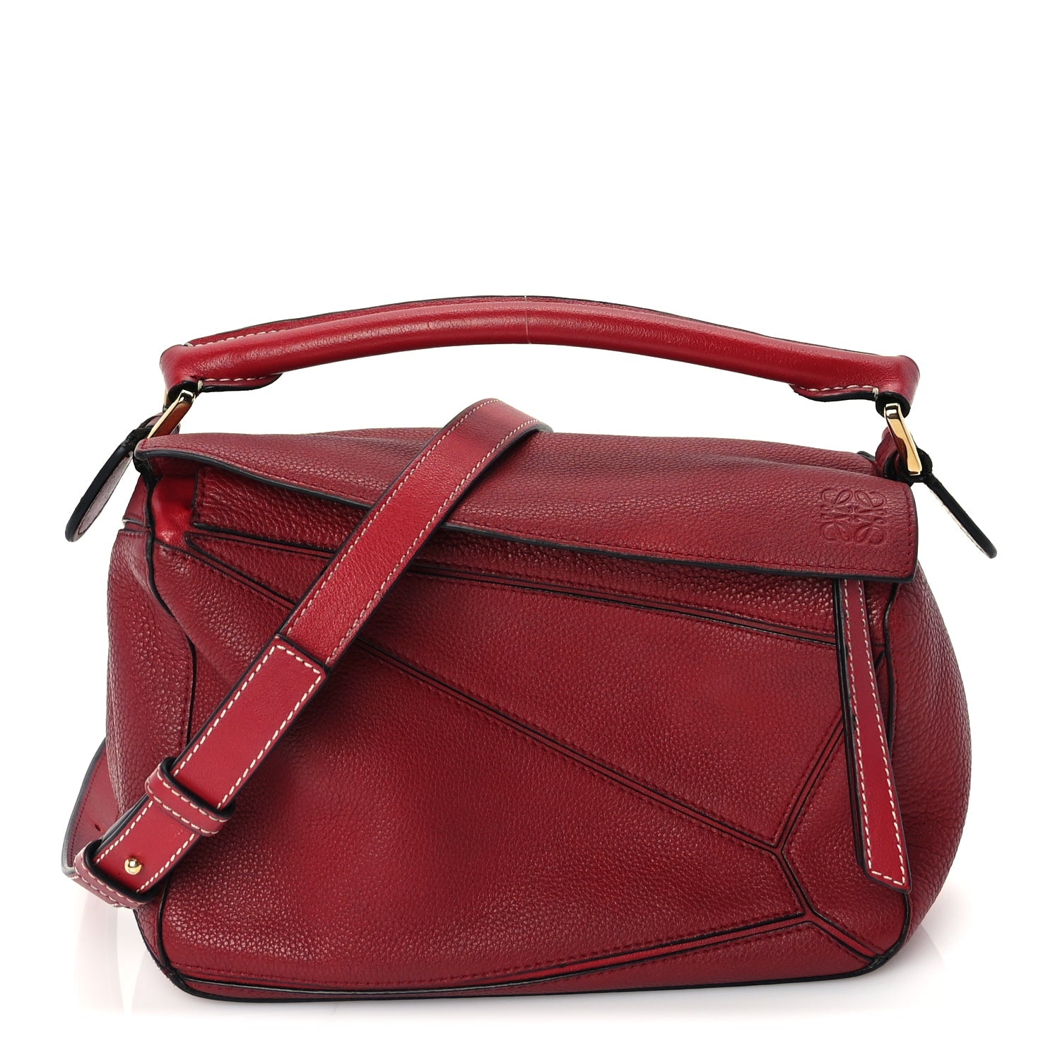 Loewe Calfskin Small Puzzle Bag  Rouge
