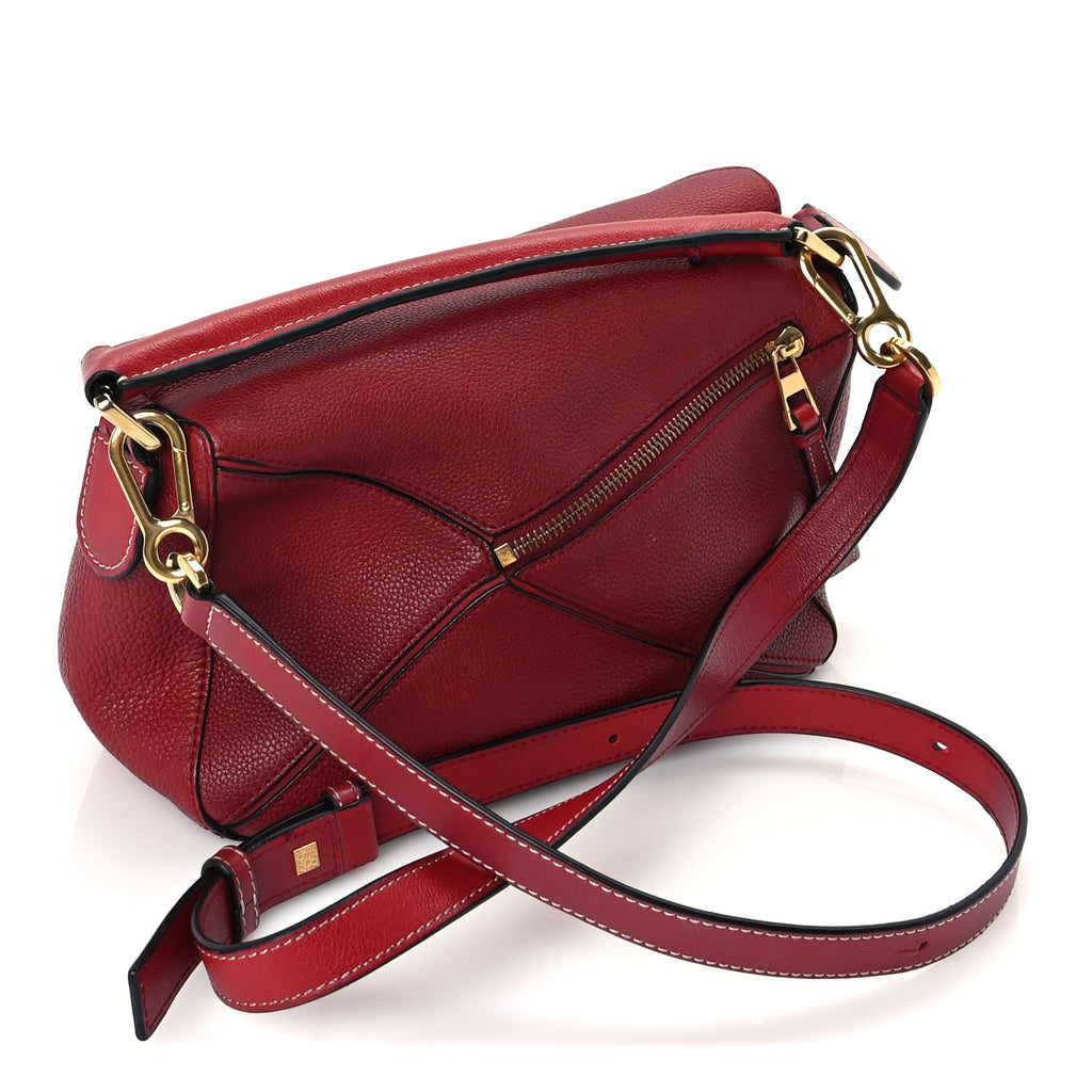 Loewe Calfskin Small Puzzle Bag  Rouge