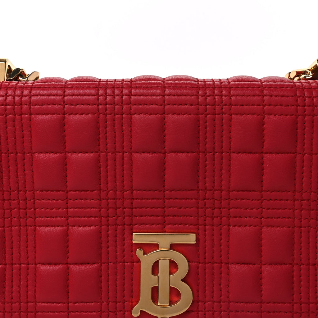 Burberry Lambskin Quilted Small Lola Bag Red
