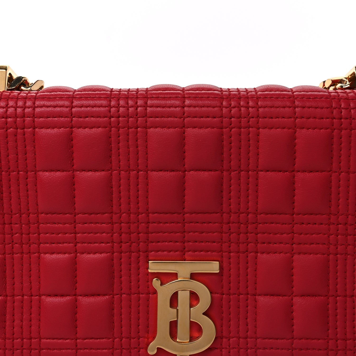 Burberry Lambskin Quilted Small Lola Bag Red
