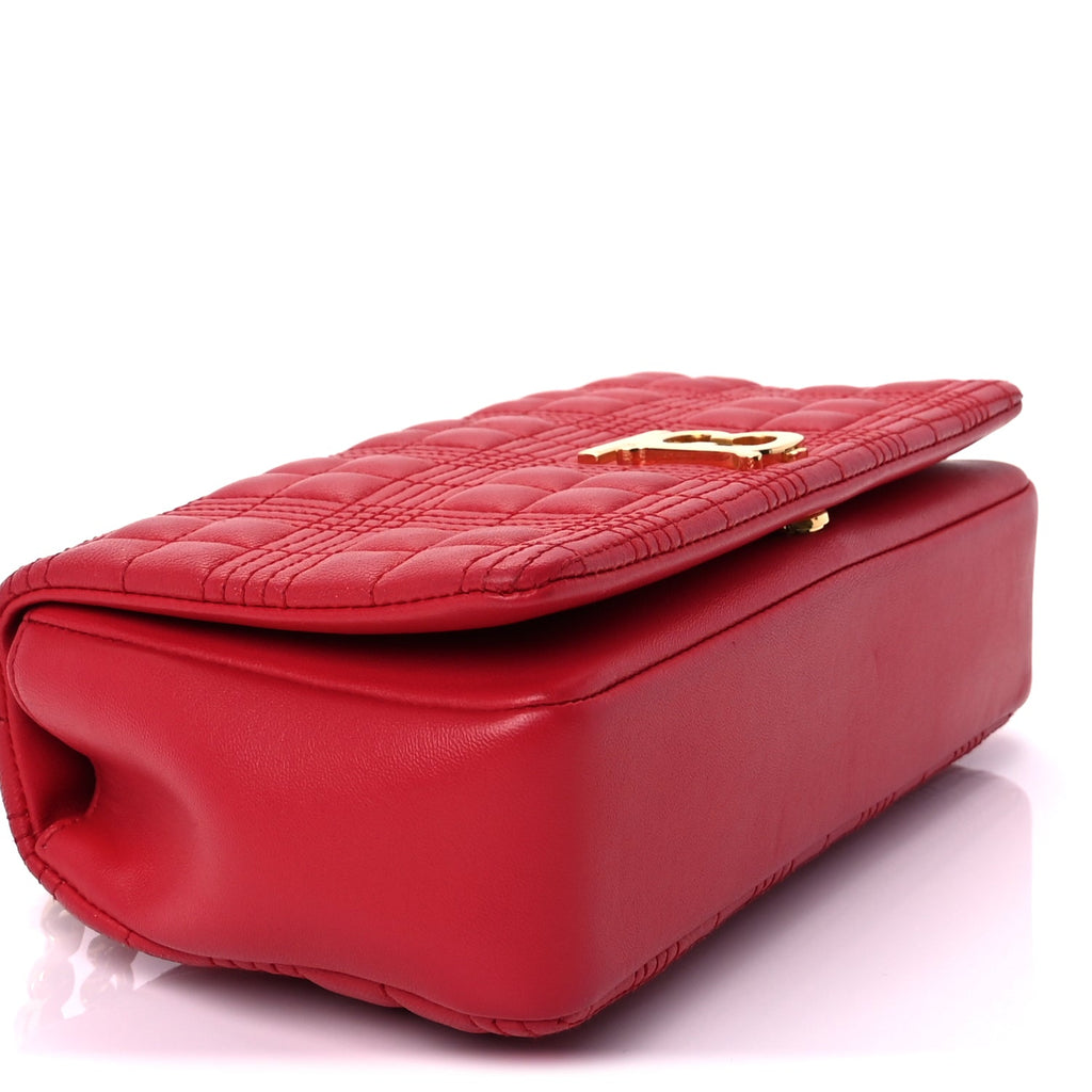 Burberry Lambskin Quilted Small Lola Bag Red