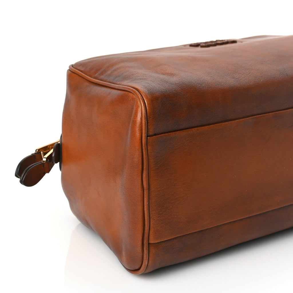 Miu Miu Calfskin Top Handle Bag Cognac