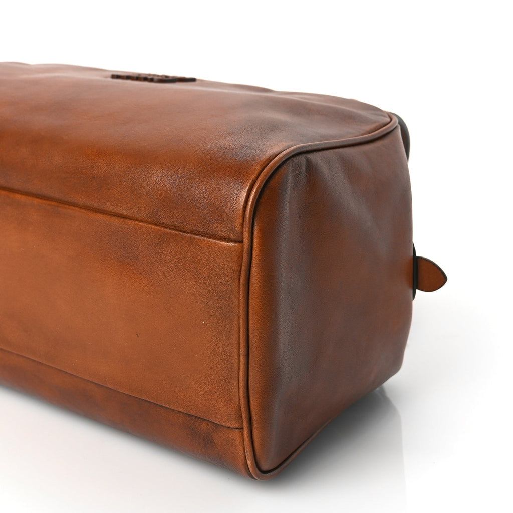 Miu Miu Calfskin Top Handle Bag Cognac