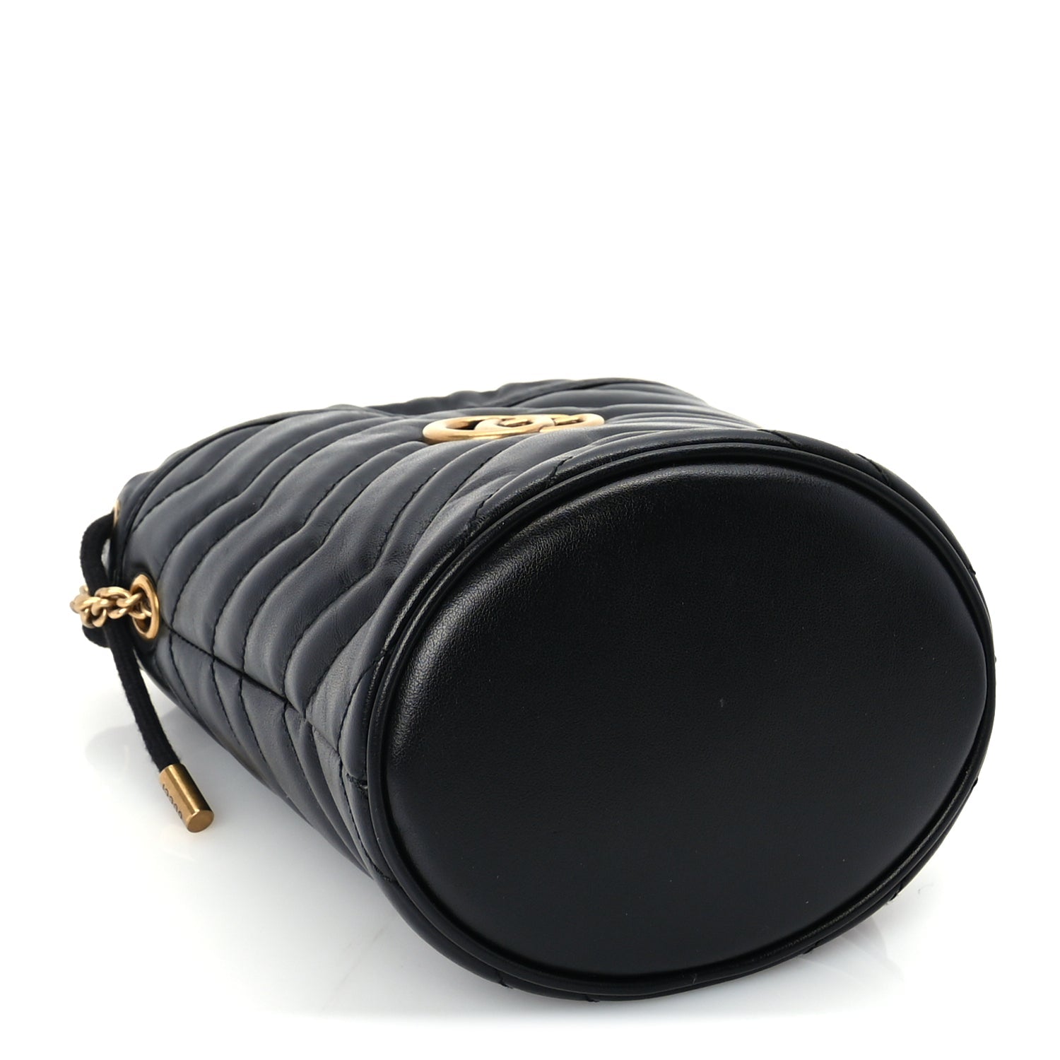 Gucci Calfskin Matelasse Mini GG Marmont 2.0 Bucket Bag Black