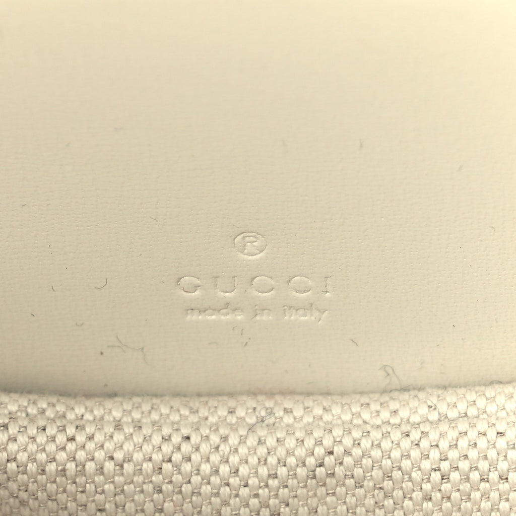 Gucci Boarded Dyana Lux Calfskin Web Mini Bamboo 1947 Top Handle Bag Mystic White