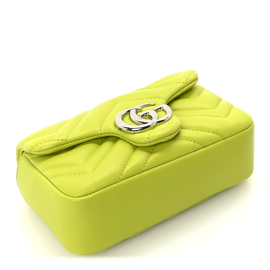 Gucci Lambskin Matelasse Mini GG Marmont Shoulder Bag  Firefly