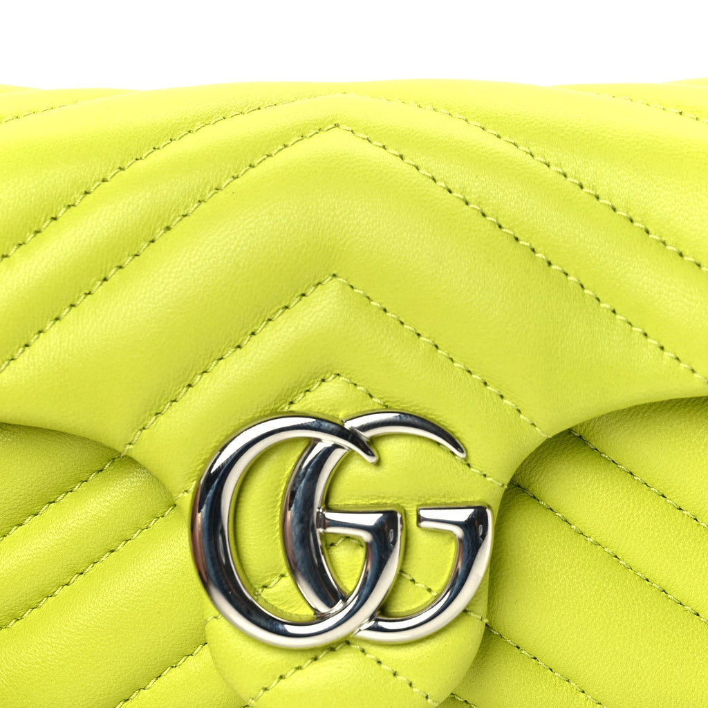 Gucci Lambskin Matelasse Mini GG Marmont Shoulder Bag  Firefly